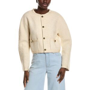 Frame Denim Womens  The Trim Wool-Blend Jacket